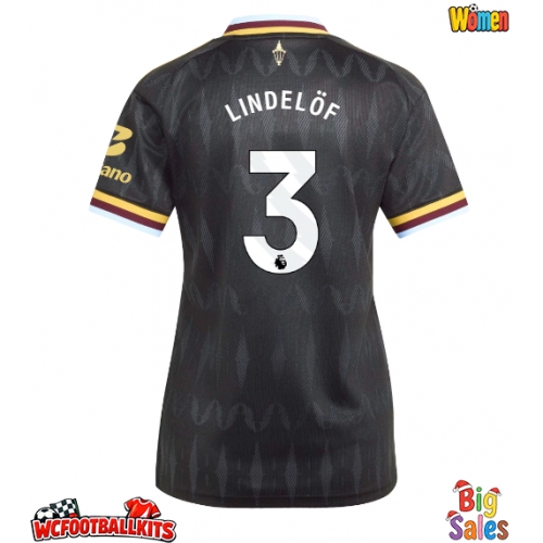 Aston Villa Victor Lindelof #3 Replica Away Stadium Shirt for Women 2026-27 Short Sleeve